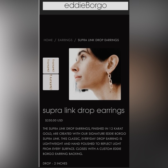 Eddie Borgo Supra Link Necklace & Earrings Set 12k Gold Plated - Picture 5 of 5